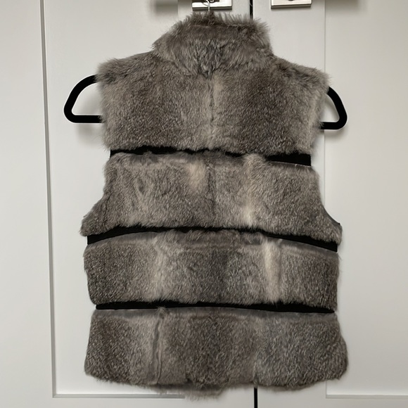 Club Monaco rabbit fur vest gray black - Picture 4 of 6